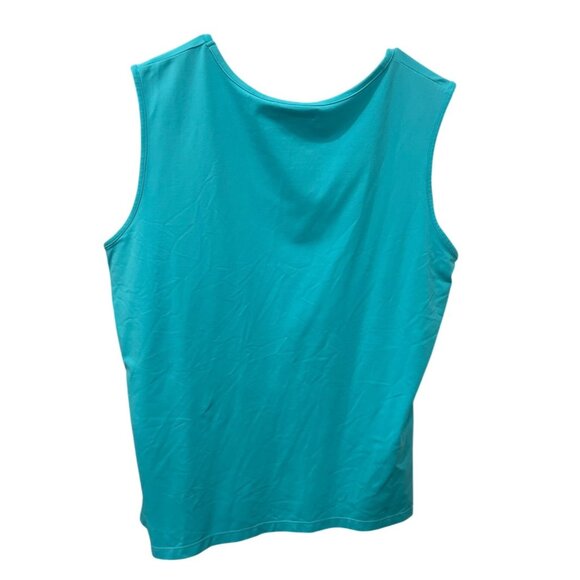 Bay Studio Plus Womens Teal Sleeveless Stretch Tank Top Sz 1X - Picture 2 of 7